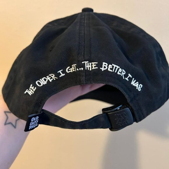 Old Guys Rule Black Baseball Cap Grunge Goth Punk Rock Mens Hat - Picture 4 of 7